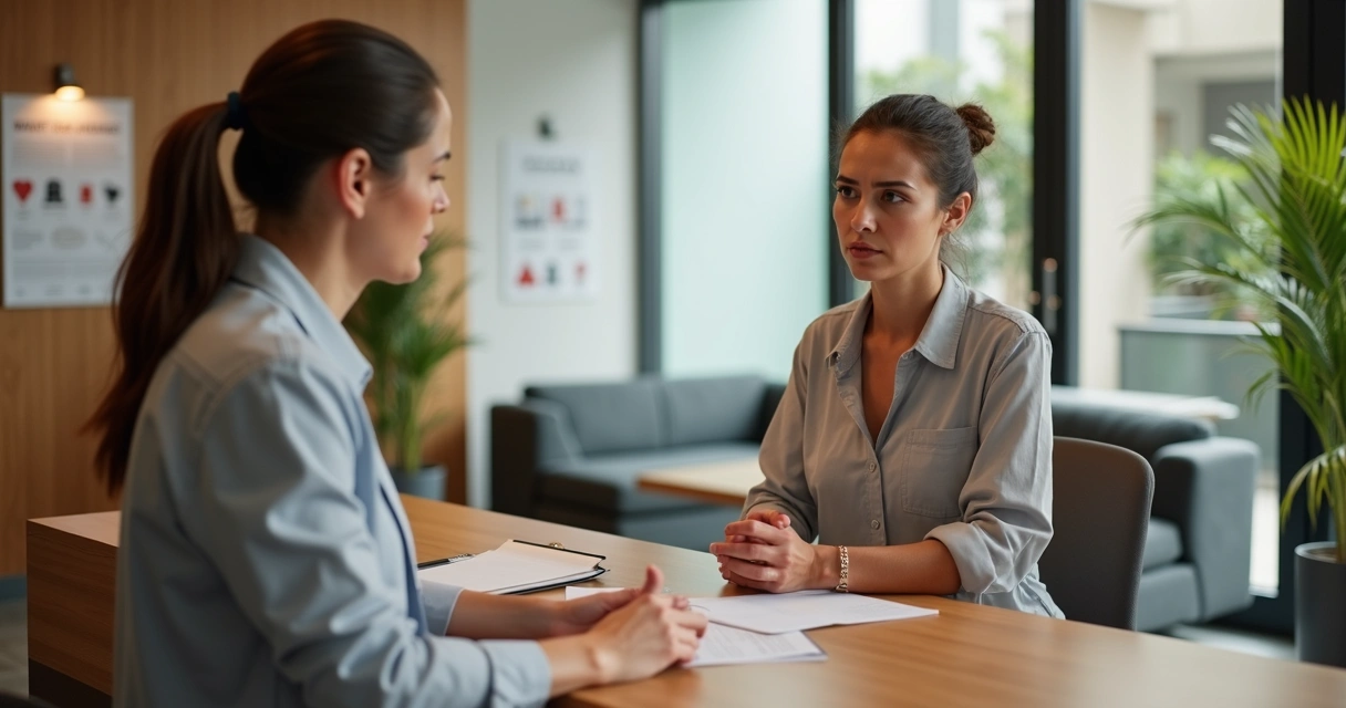 Pessoa atendendo morador no balcão de recepção 