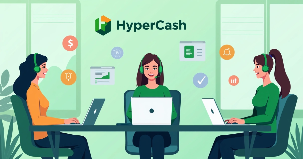 Equipe de suporte humanizado da HyperCash atendendo empreendedor digital 
