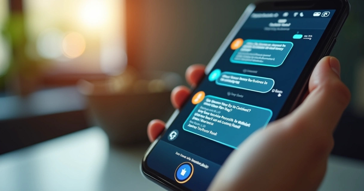 Chatbot de atendimento conversando com cliente via mensagem 