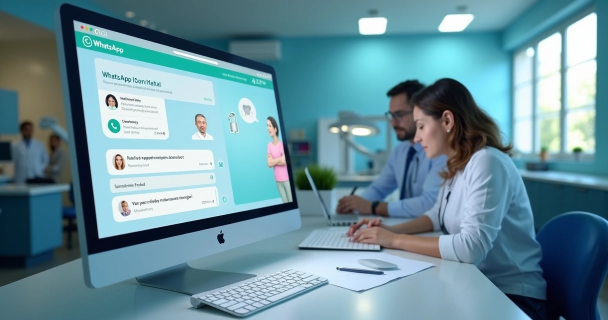 IA em tela de WhatsApp atendendo consultas odontológicas 
