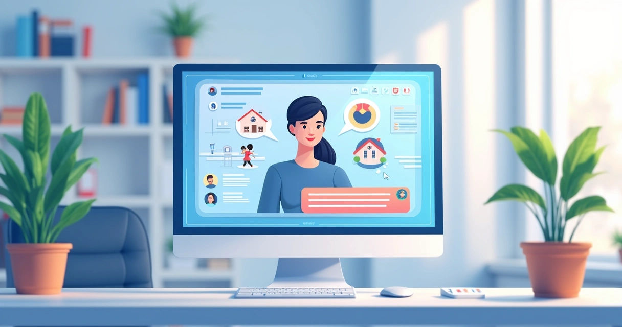 Chatbot digital atendendo cliente em site de imobiliária 