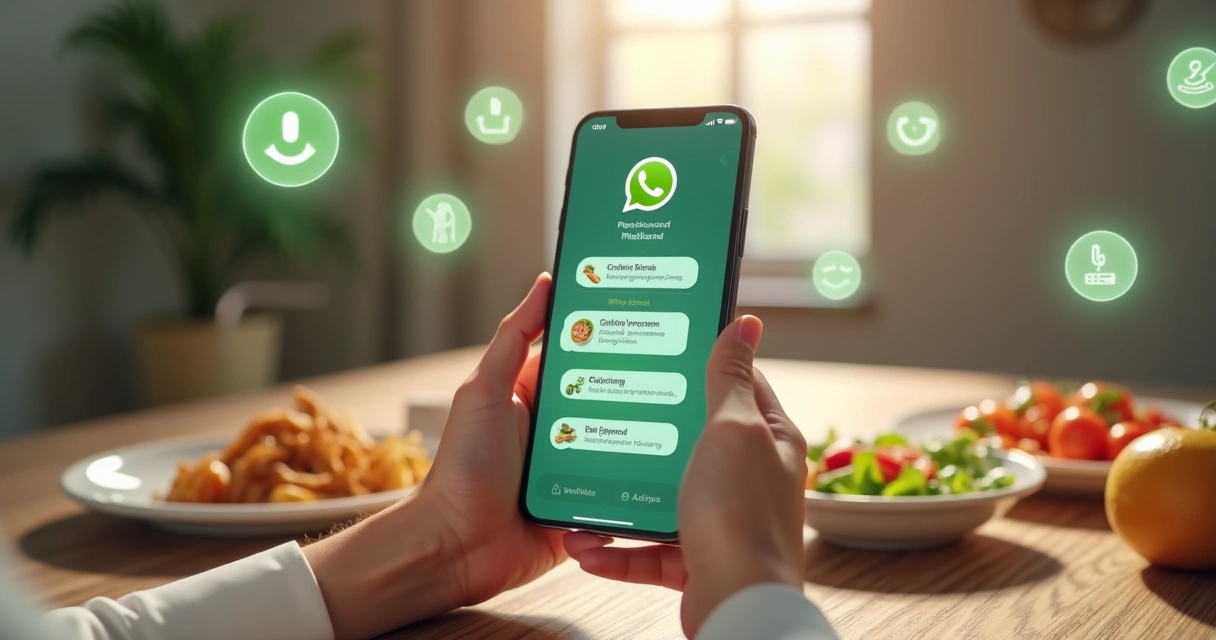 Paciente recebendo orientação alimentar por WhatsApp da IA