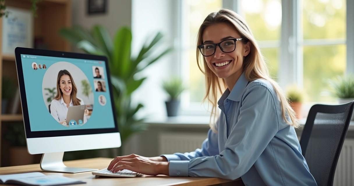 Corretora conversando com cliente em pós-venda por chat utilizando IA