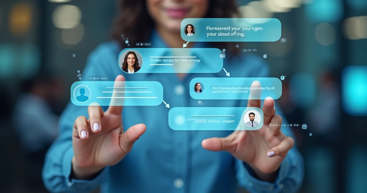 Chat digital transferindo cliente de IA para atendente humano. 