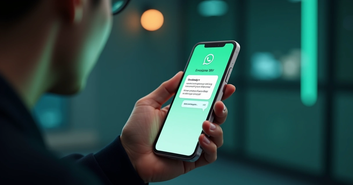 Atendimento automatizado por inteligência artificial, cliente recebendo mensagem personalizada. 