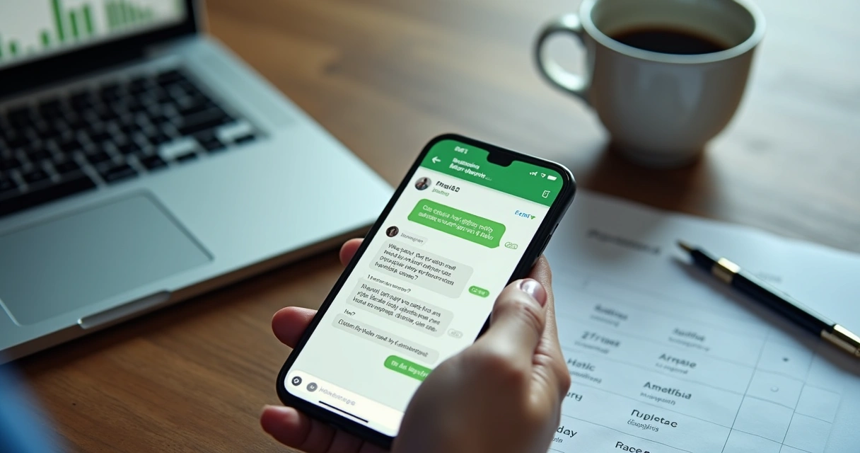Tela de conversa com IA qualificando lead no celular