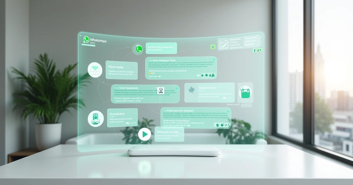 Interface de IA organizando múltiplas conversas de WhatsApp para pequenas empresas 