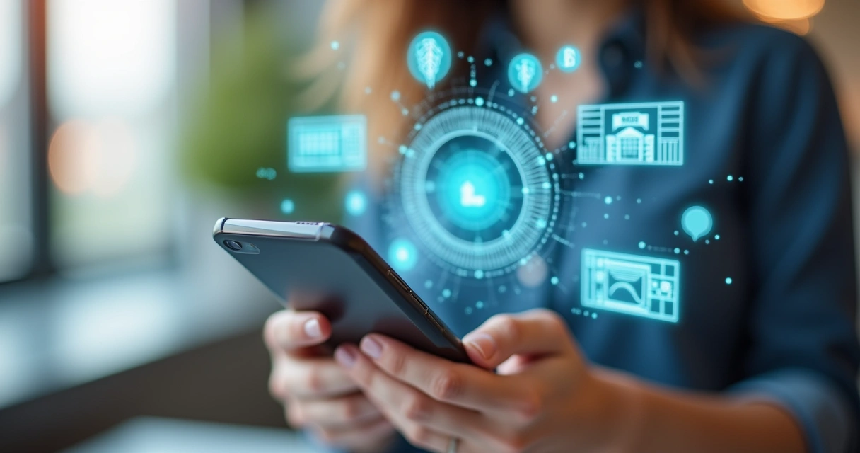 Assistente virtual respondendo clientes em smartphones