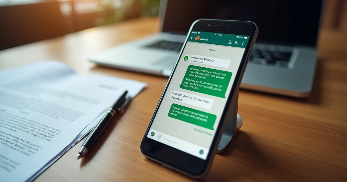 Tela de WhatsApp mostrando conversa automatizada com lead jurídico 