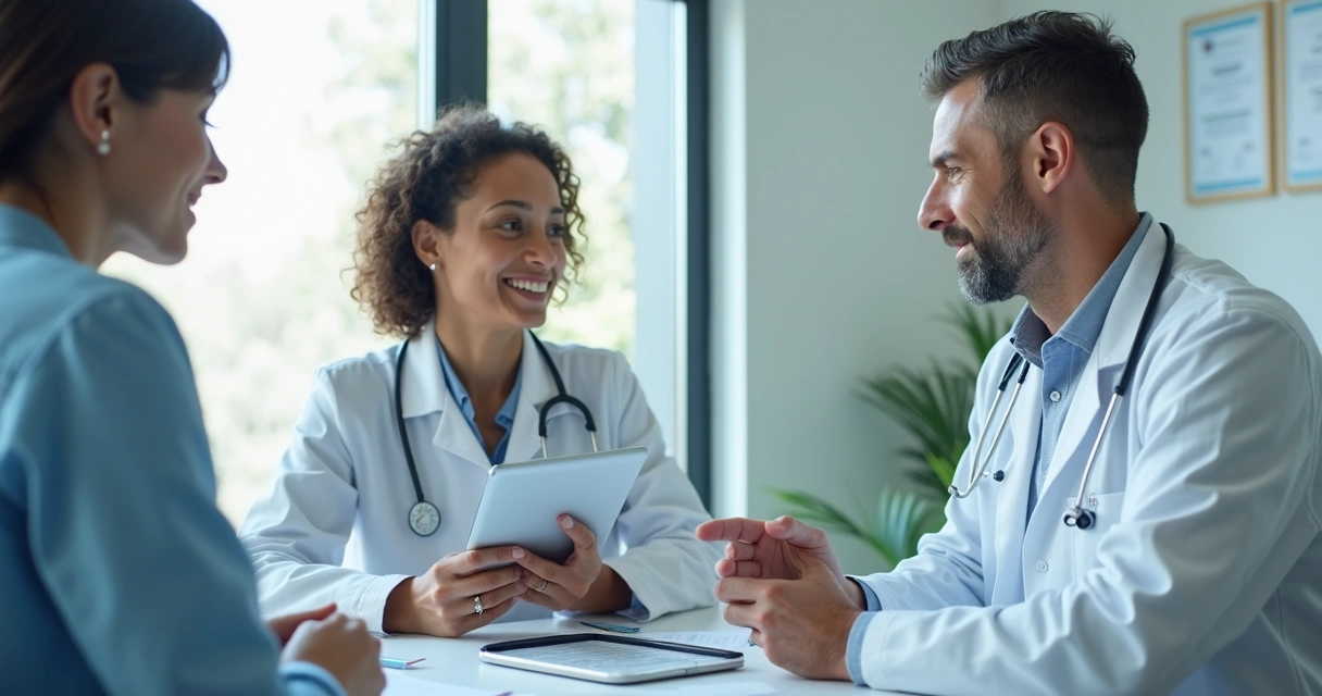 Consulta médica com profissional autônomo em clínica moderna 