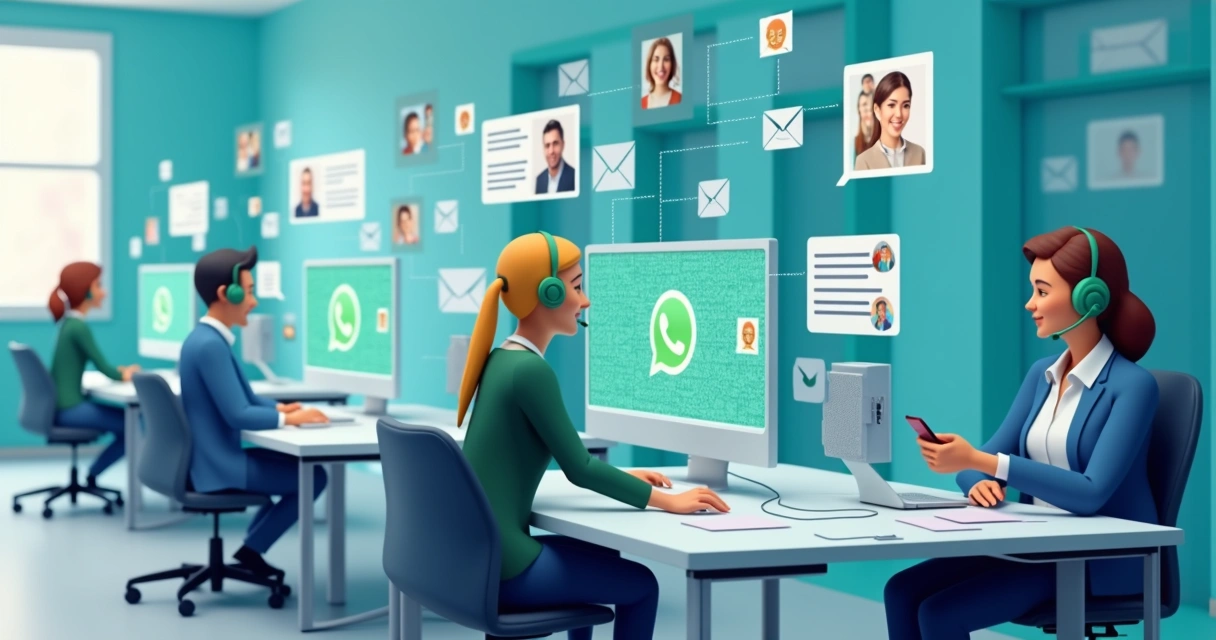 Equipe de atendimento em vários canais digitais ao mesmo tempo