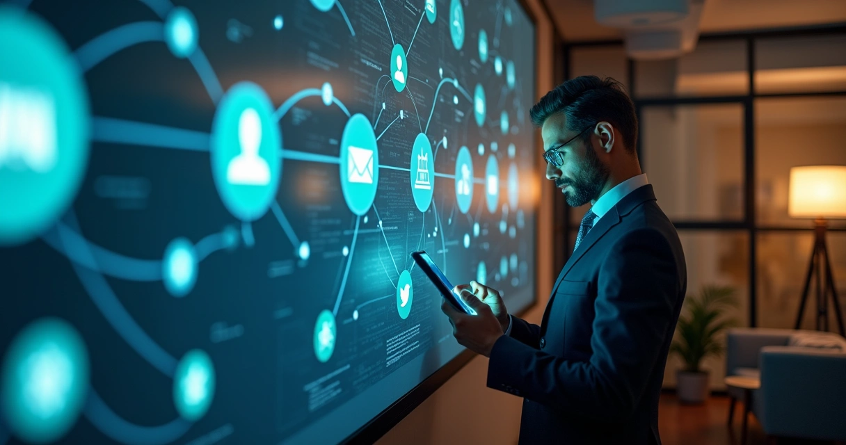 Diversos canais de atendimento conectados em um painel digital 