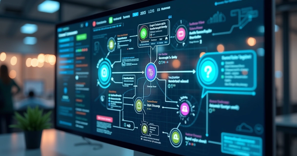 Fluxo de atendimento omnicanal visualizado em tela digital