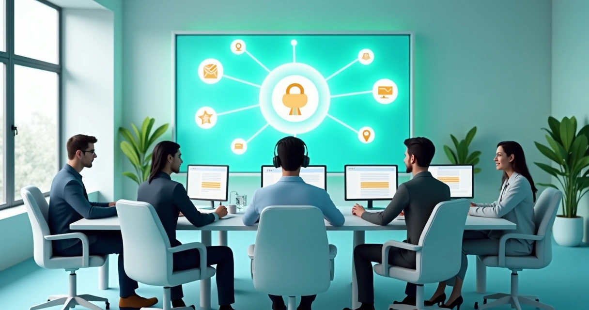 Equipe em empresa atendendo multicanais de atendimento