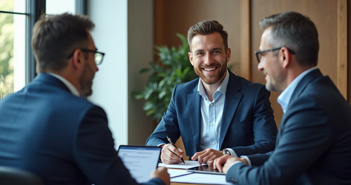 Advogado atendendo cliente com atenção em ambiente digital 