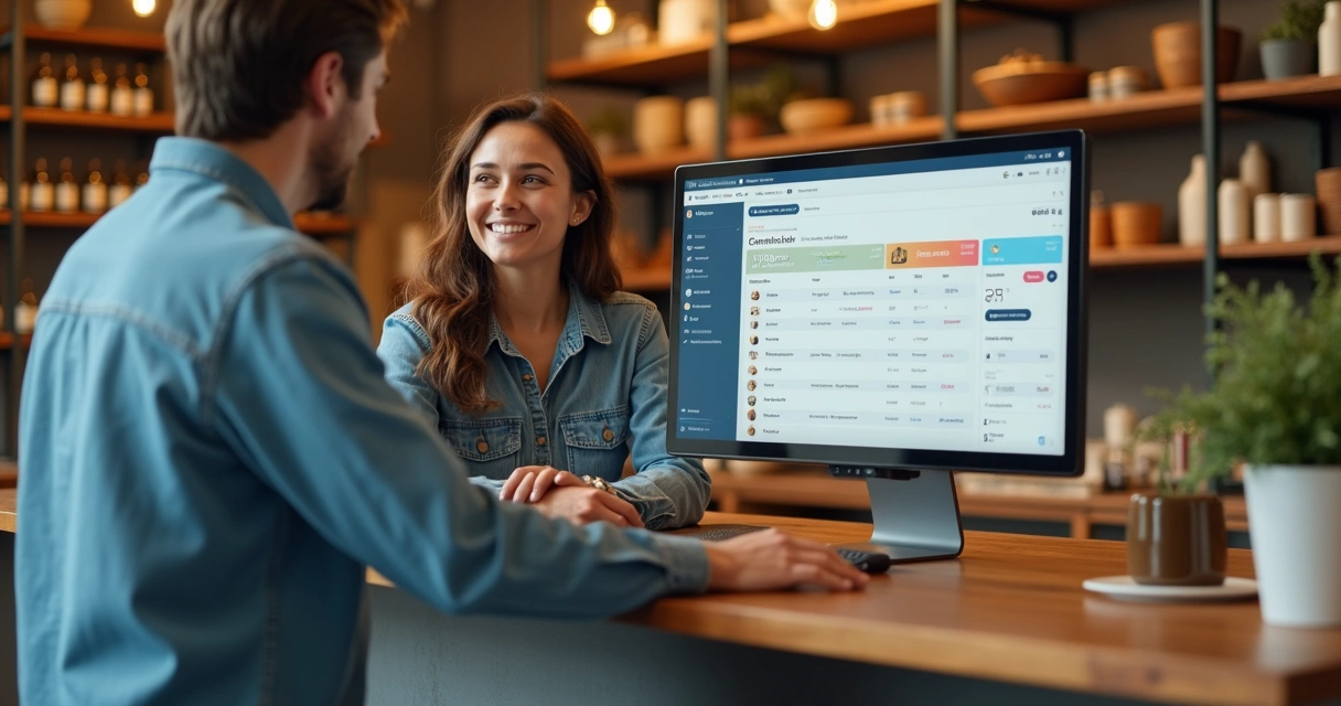 Atendimento personalizado a cliente por meio de tela de CRM aberta. 