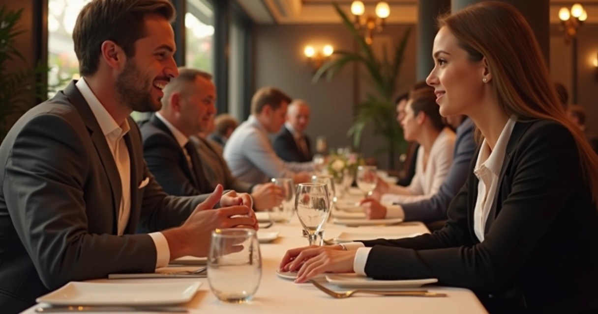 Garçom oferece sugestão personalizada a cliente em restaurante 