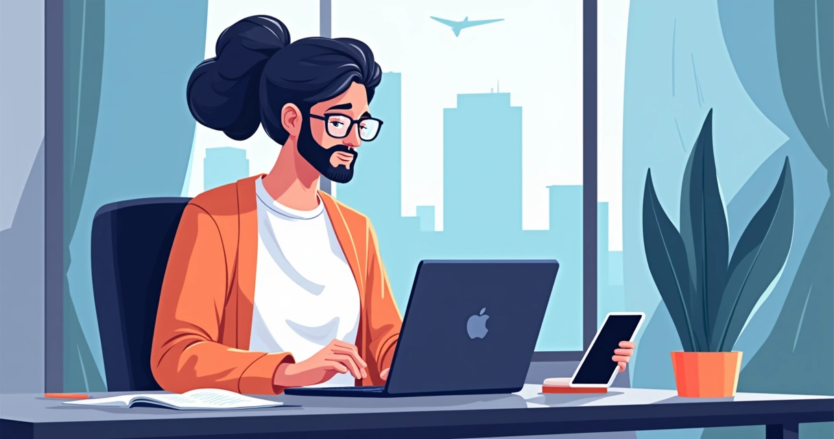 Empreendedor respondendo clientes em laptop 