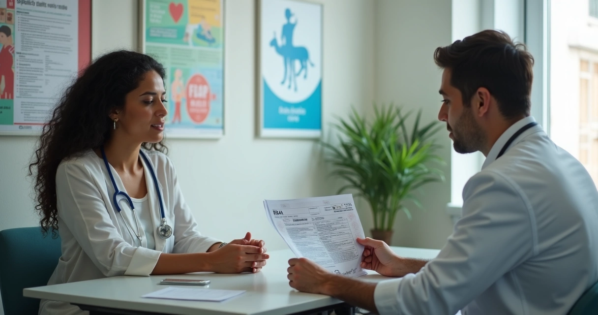 Pessoa brasileira sendo atendida por médica no serviço público de saúde em Portugal 