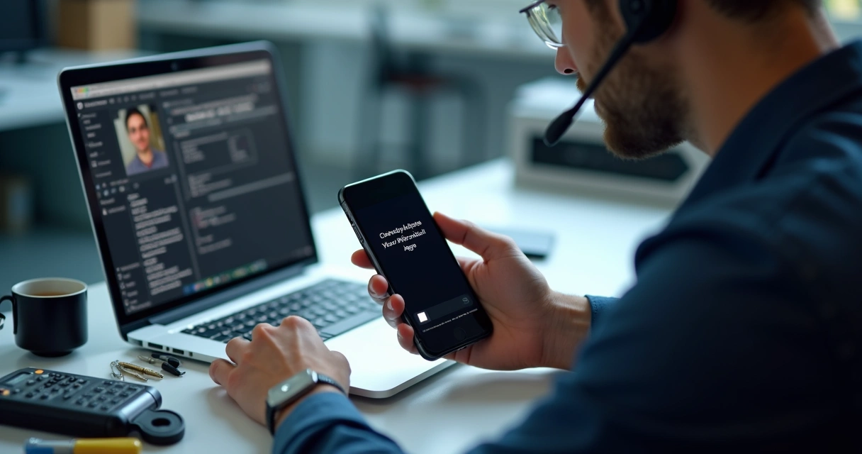 Atendimento técnico por mensagem em bancada de informática