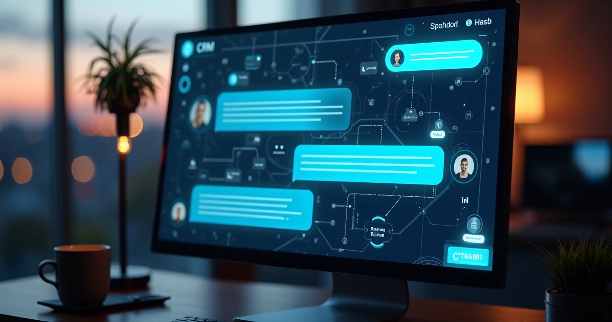 Tela mostrando atendimento automatizado por chatbot em CRM 