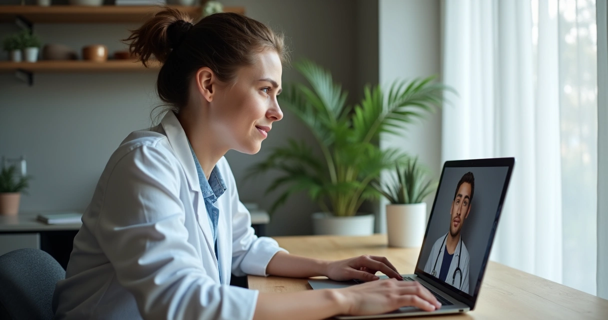 Consulta de telemedicina para PrEP no laptop