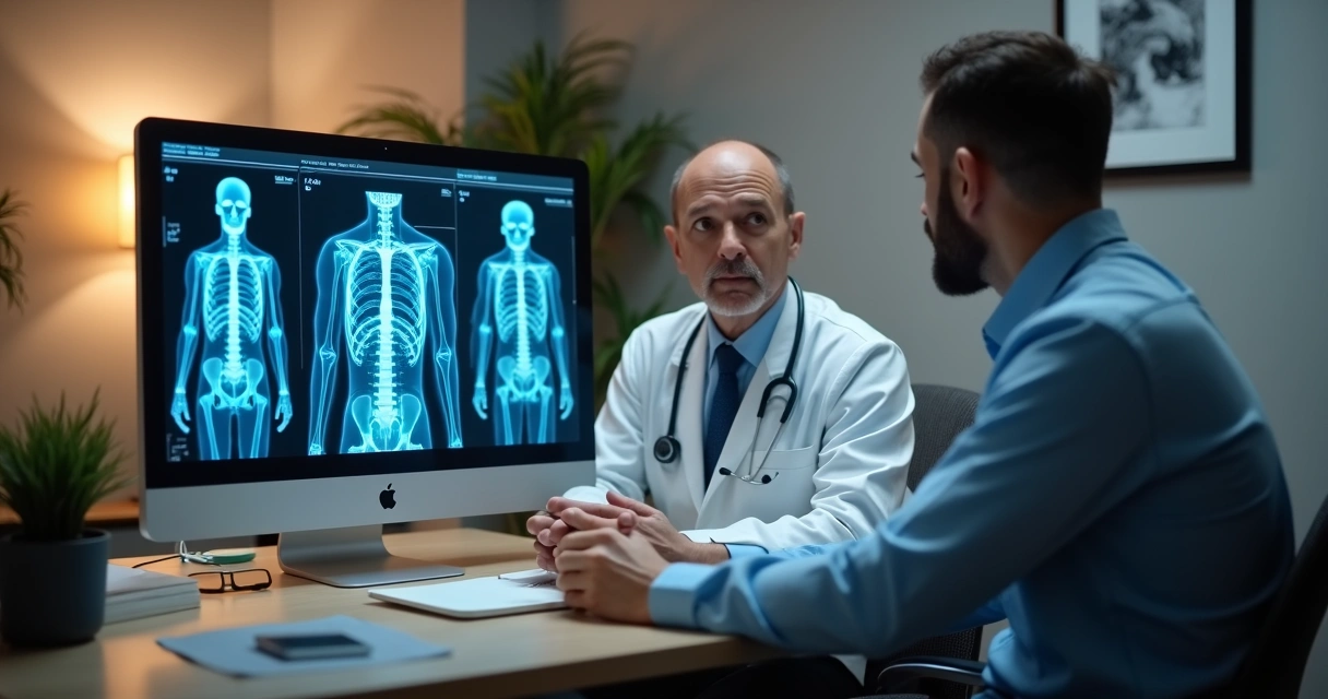 Urologista atendendo paciente em sala reservada e segura 