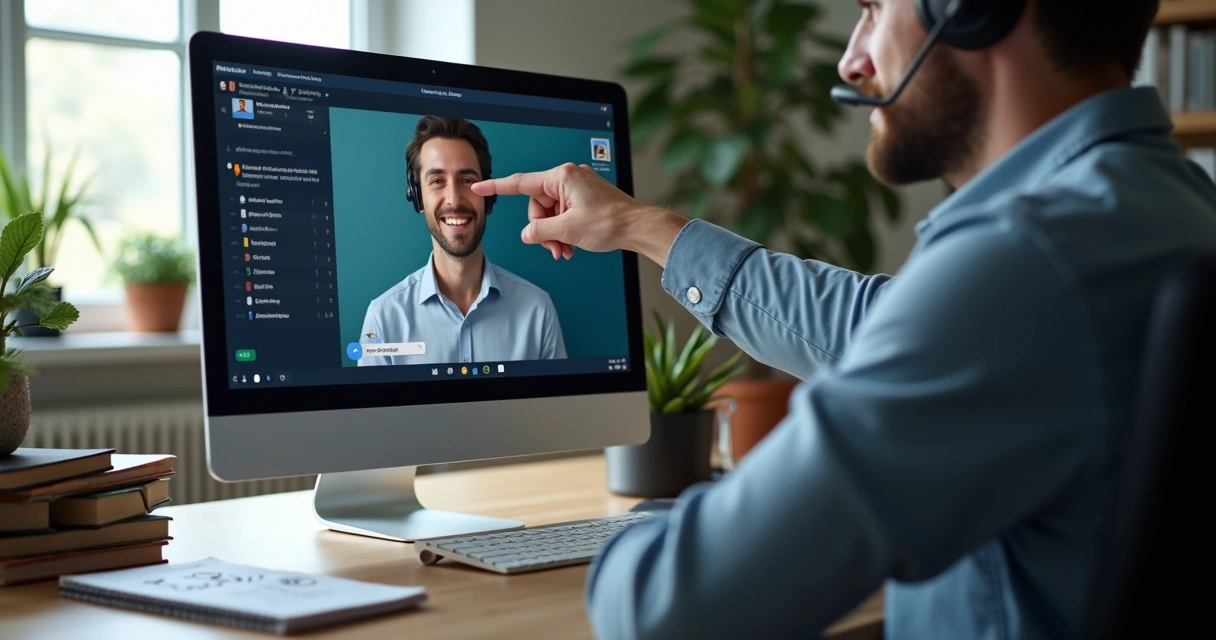 Analista de suporte técnico prestando atendimento remoto a usuário 