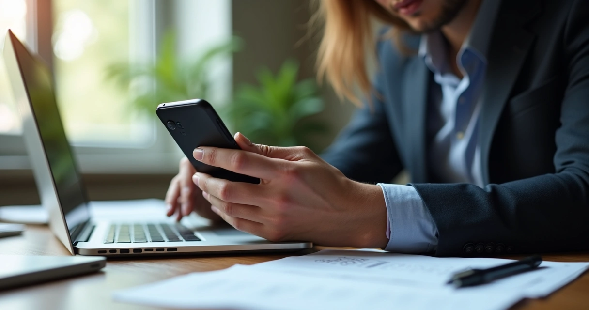 Vendedor usa o celular para anotar informações do cliente no WhatsApp 