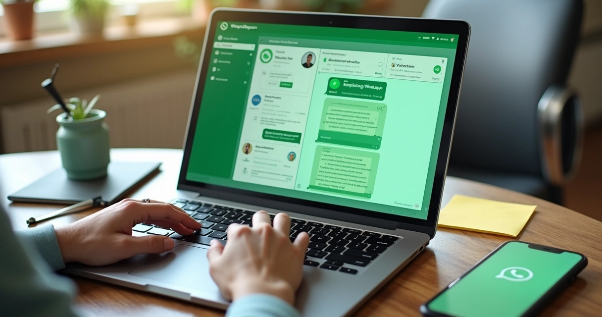 Tela de plataforma mostrando automação de atendimento no WhatsApp 