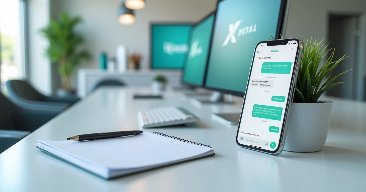 Atendimento de clínica odontológica pelo WhatsApp em notebook e celular 