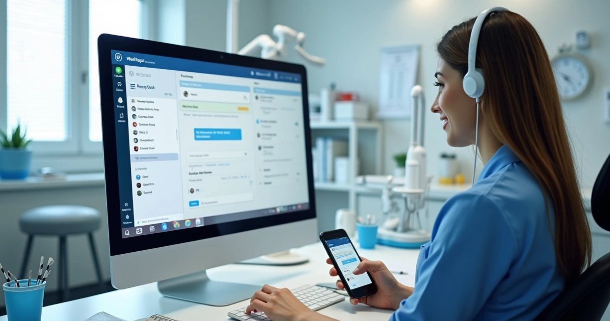 Atendimento de clínica odontológica no WhatsApp com agendamento
