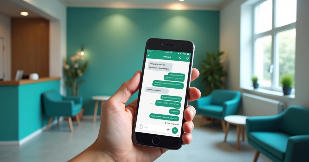 Paciente conversando via WhatsApp com clínica médica 