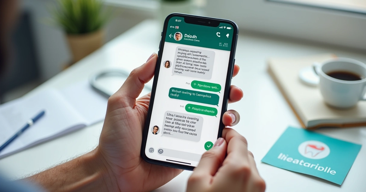 Atendimento de dentista pelo WhatsApp com paciente tirando dúvidas