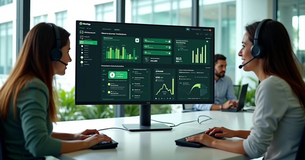 Painel de atendimento empresarial integrado à API oficial do WhatsApp com múltiplos atendentes em operação 