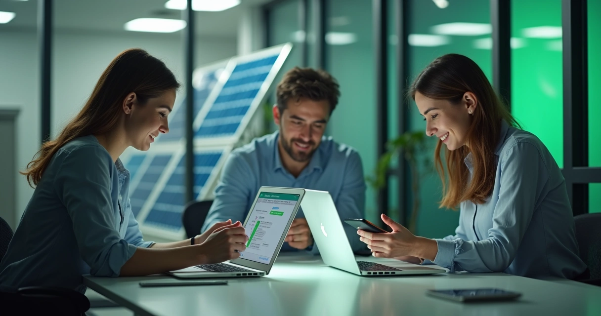 Equipe respondendo rapidamente no WhatsApp para orçamento de energia solar 