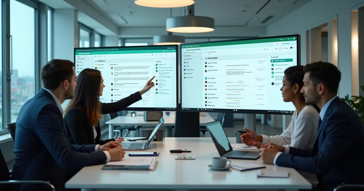 Equipe comercial acompanhando atendimento no WhatsApp