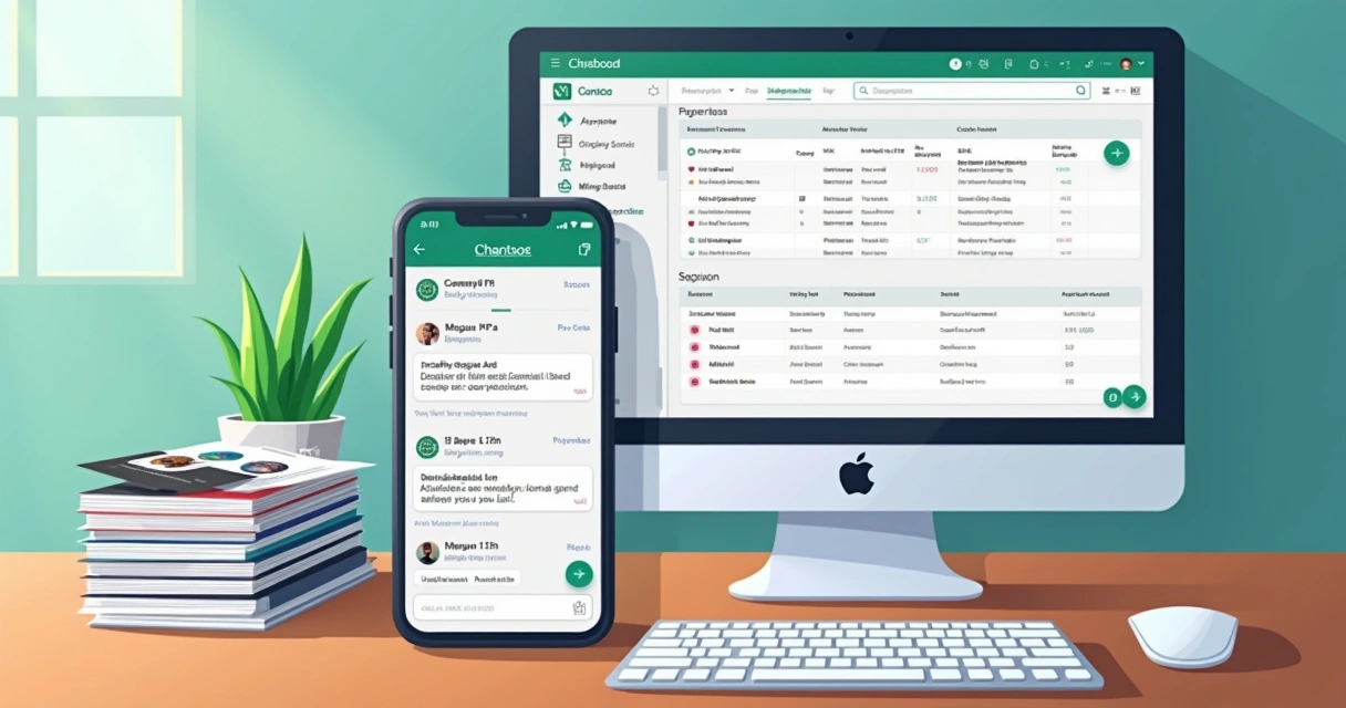 Atendimento gráfico automatizado via WhatsApp mostrando troca de mensagens com arquivos e links. 