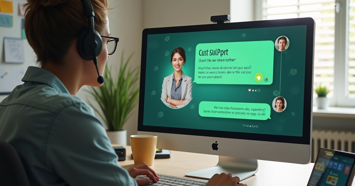 Chat do WhatsApp exibido em tela, agente virtual e humano interagindo 