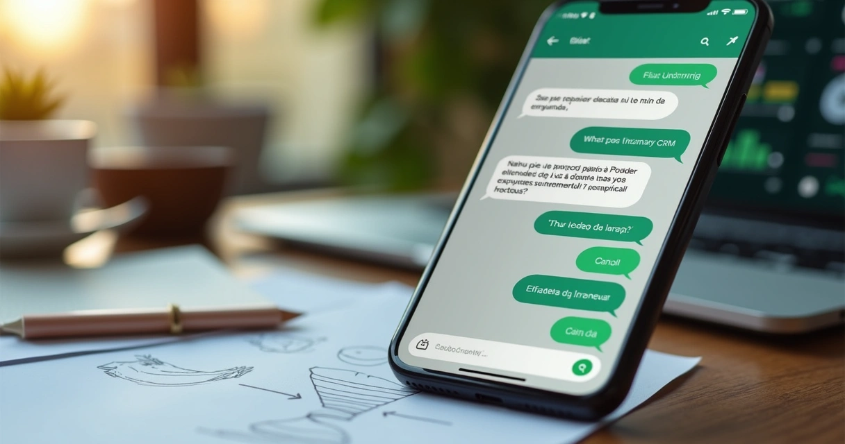 WhatsApp conversation screen with lead qualification