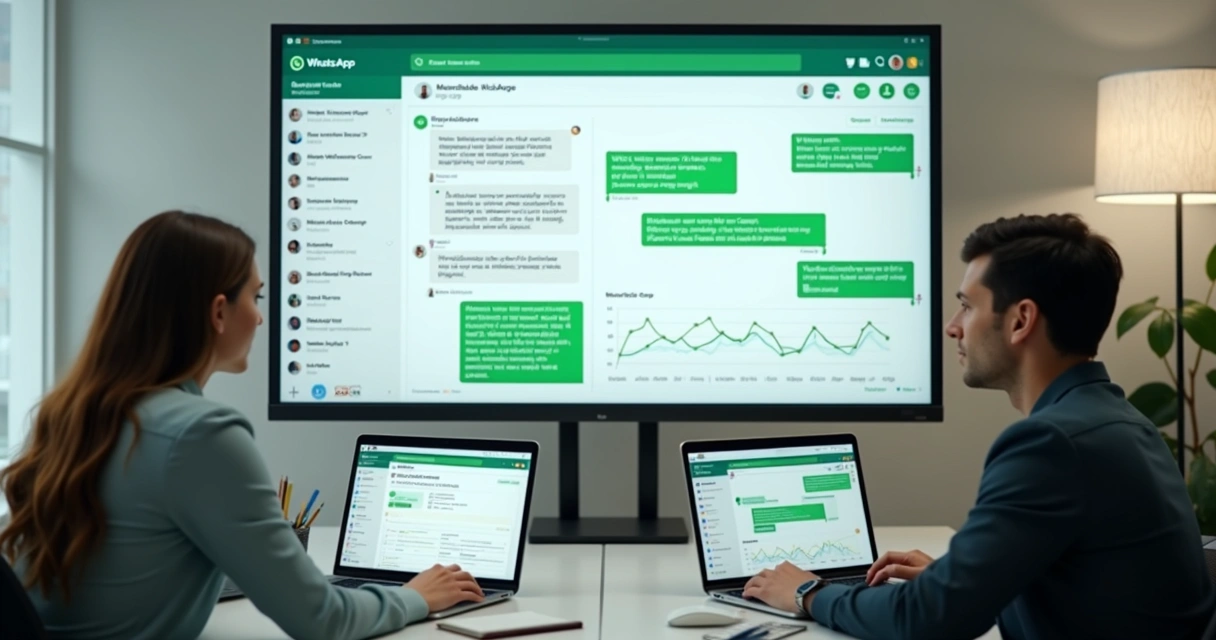 Equipe acompanhando conversas de clientes em painel de atendimento SaaS