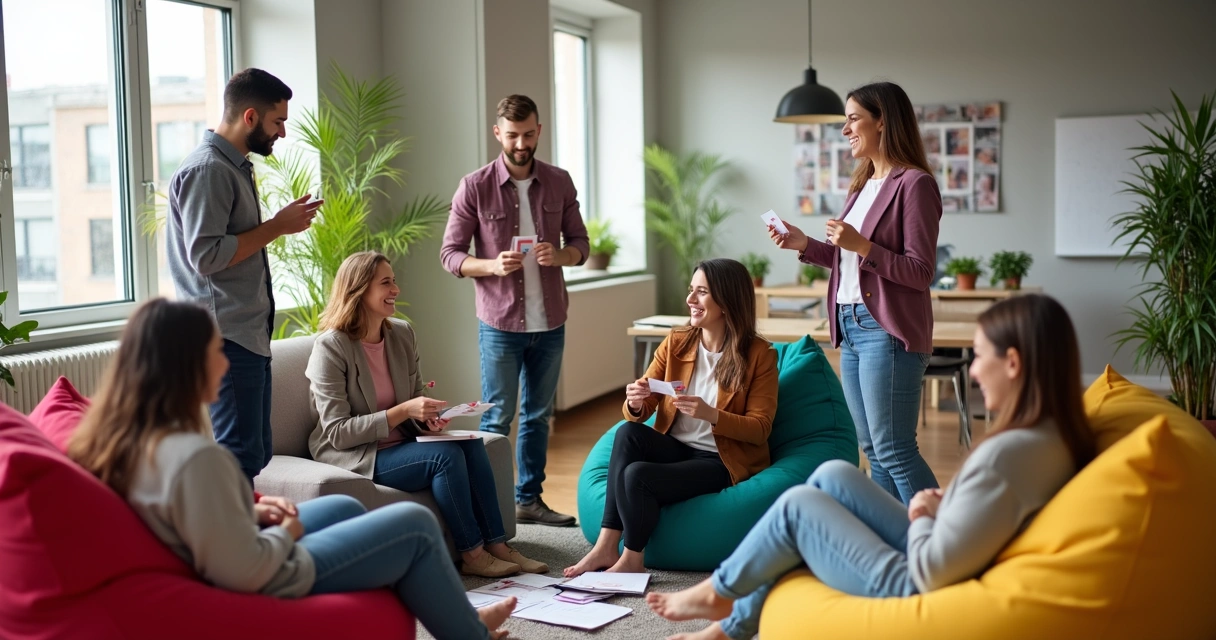 Atividade de integração de equipe em ambiente descontraído 