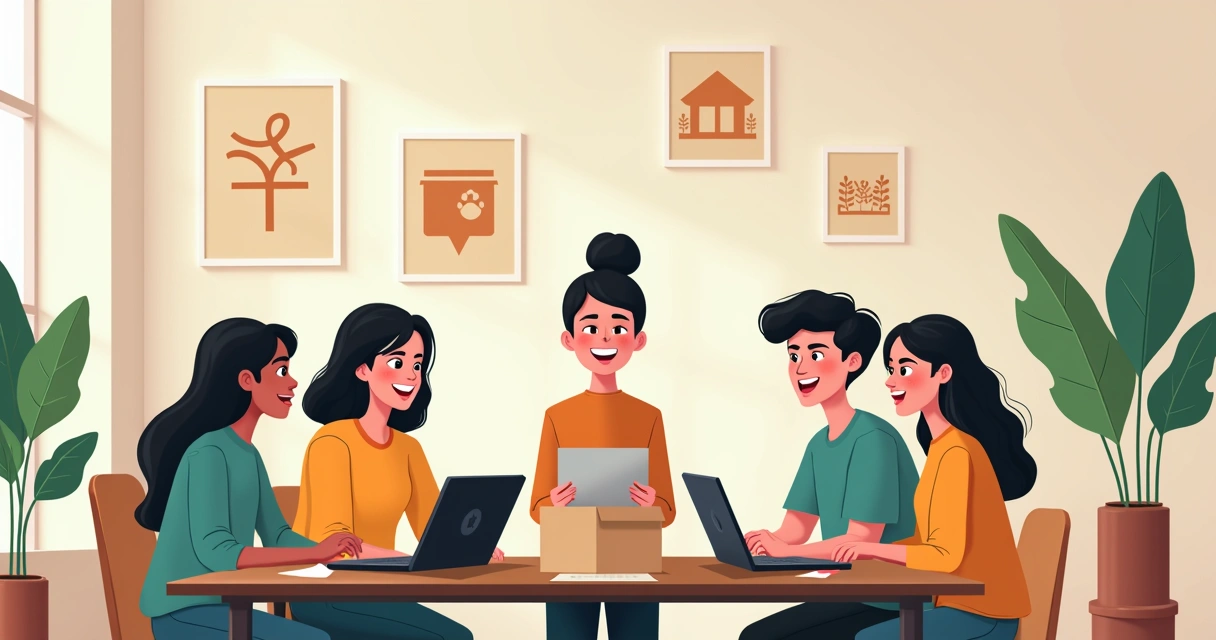 Jovens organizando campanha de responsabilidade social no trabalho 