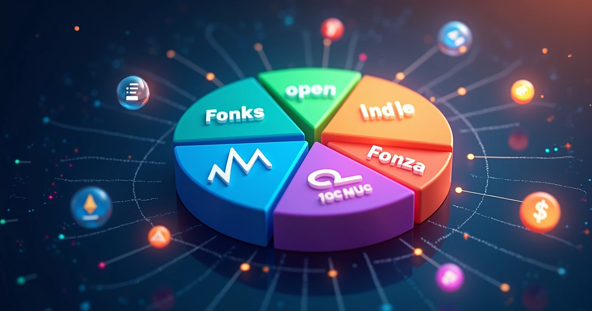 Gráfico colorido mostrando ações, moedas e criptomoedas negociadas por CFDs 