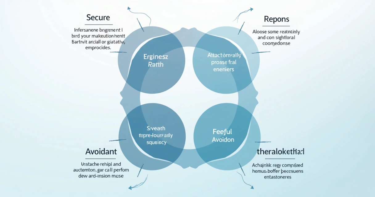 Diagram showing four attachment styles in a circular layout 