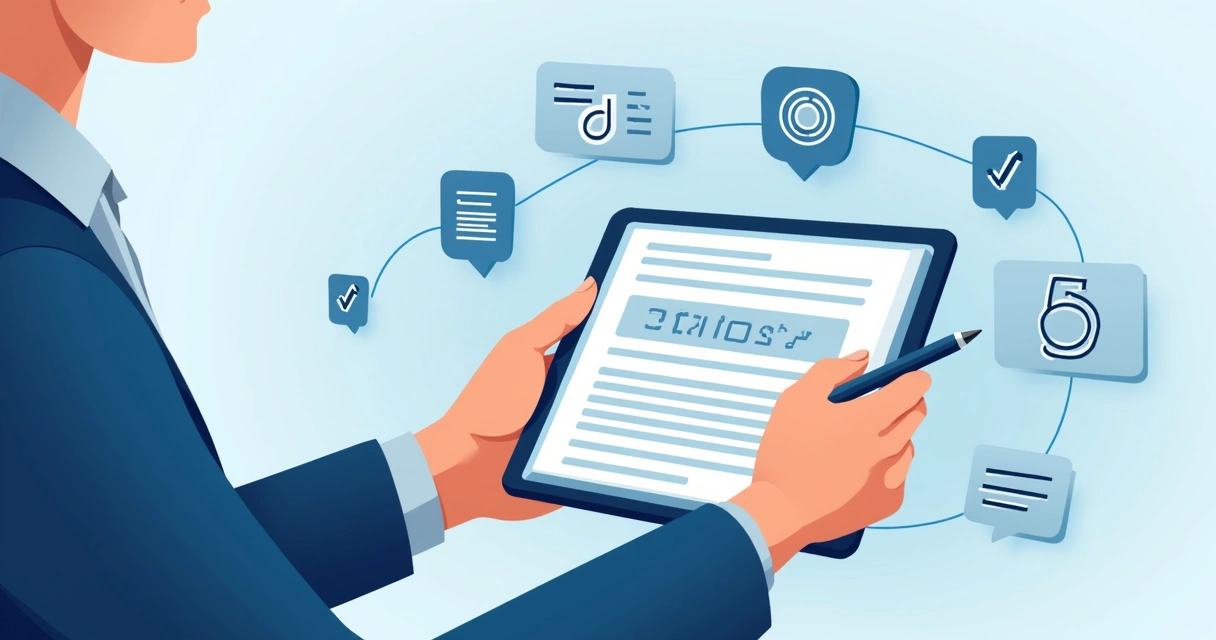 Pessoa preenchendo formulário digital de atualização de beneficiários com tablet em mãos. 