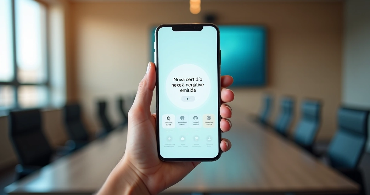 Atualização automática de certidão negativa chegando por notificação no celular