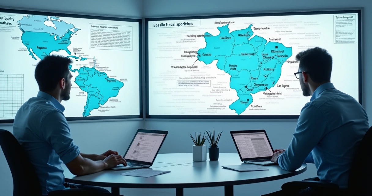 Equipe de tecnologia atualizando sistemas fiscais no Brasil 
