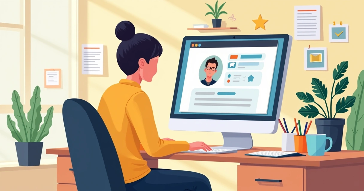 Pessoa atualizando informações de perfil da assistência técnica no computador