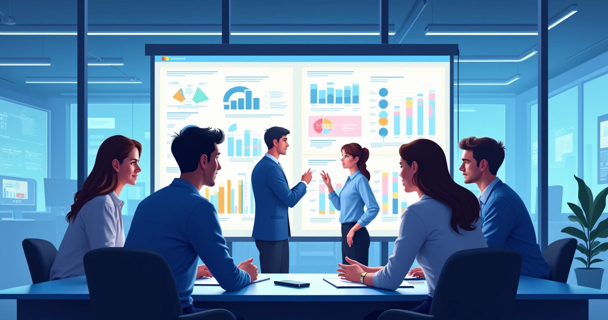 Equipe de tecnologia e cliente usando painel de feedback digital